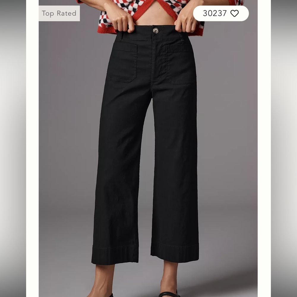 Anthropologie Maeve Colette High-Rise Wide-Leg Pants in Magic Fabric